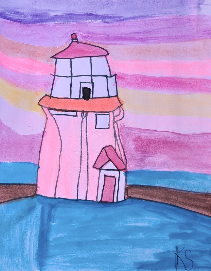 Pink Lighthouse by Krista Simmons