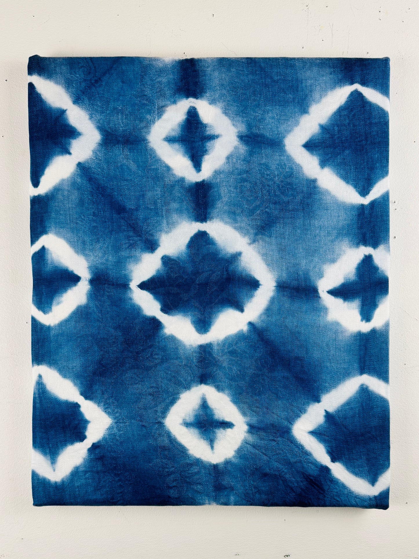 Swimming (16x20) - Indigo dying