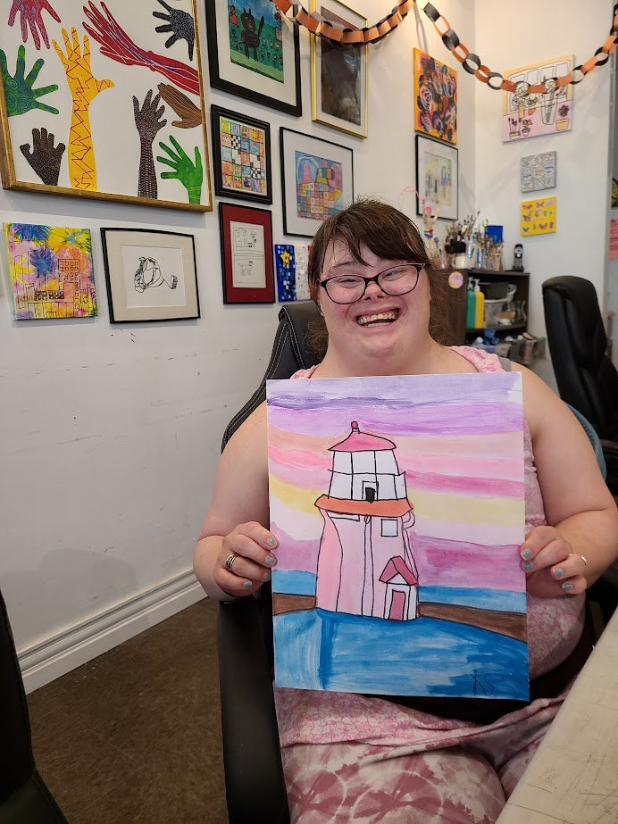 Pink Lighthouse by Krista Simmons
